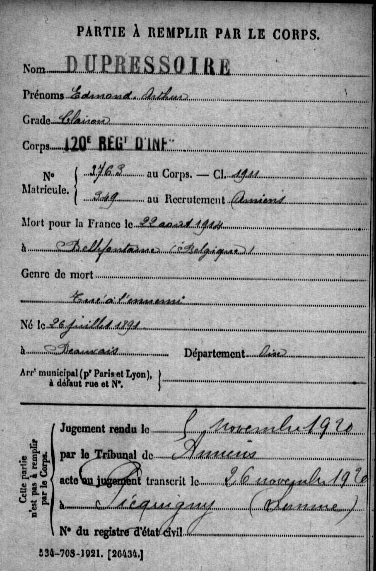 DUPRESSOIRE Edmond