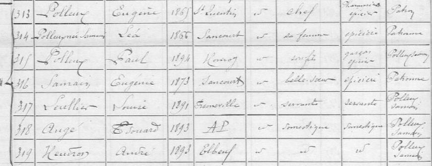 hornoy auge recensement 1911