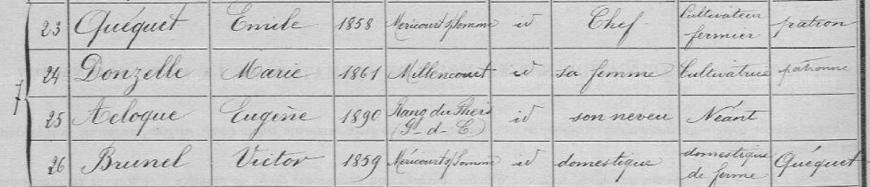 recensement 1911 acloque rue d en haut